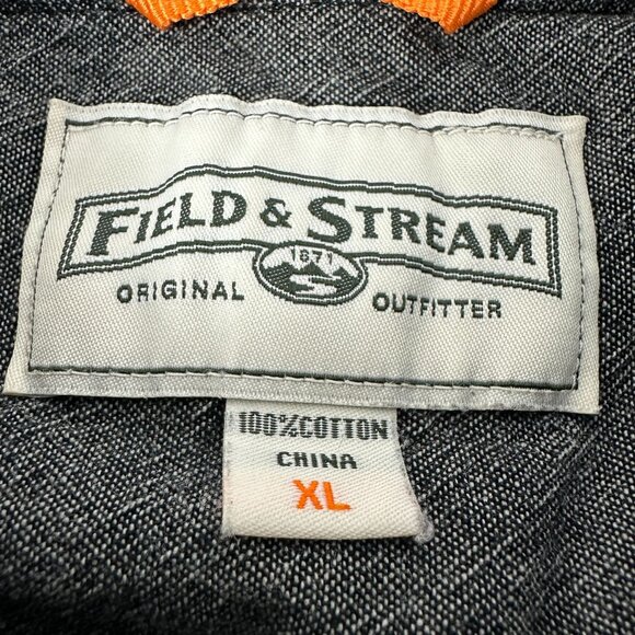 Field & Stream Mens XL Button Up Plaid Flannel Shirt Cotton Black Beige Casual - Picture 3 of 6